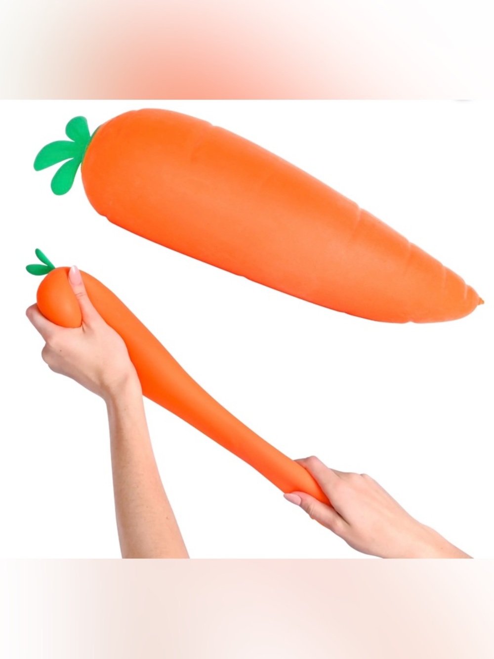 Squishy Carrot Jumbo 12.5” Toymendous  Fidget NWT